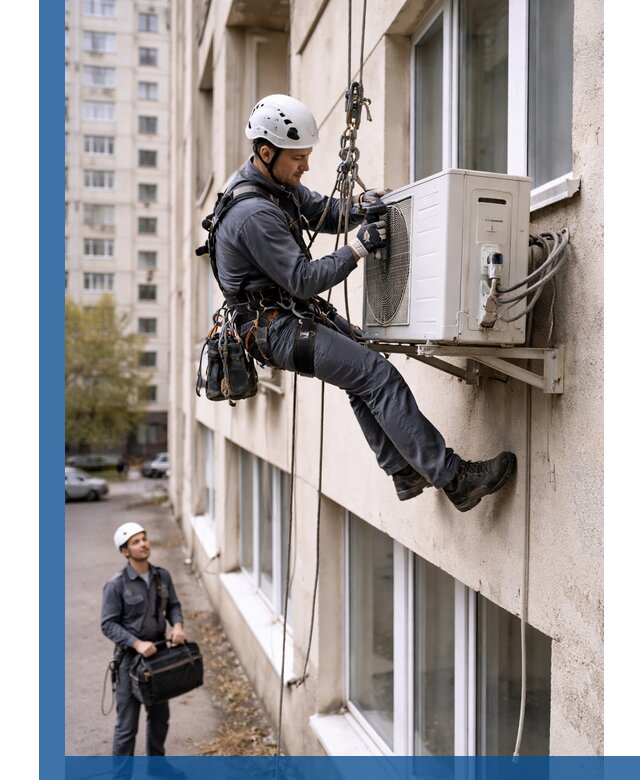 Демонтаж внешнего блока кондиционера в Куйбышеве профессионально