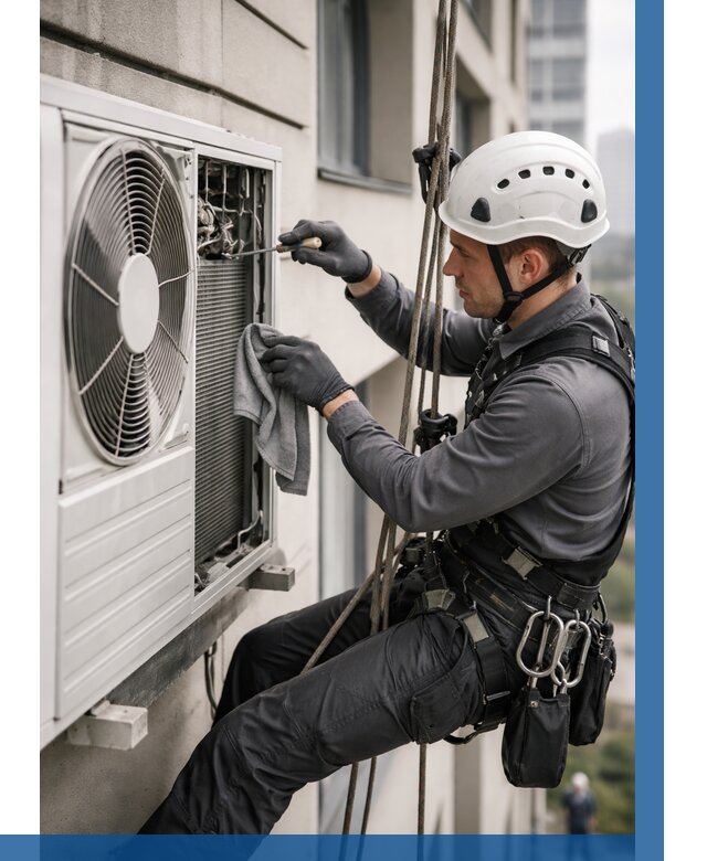 Обслуживание внешнего блока кондиционера в Куйбышеве от 2800 р.ВЫСОТНИК-Кбш