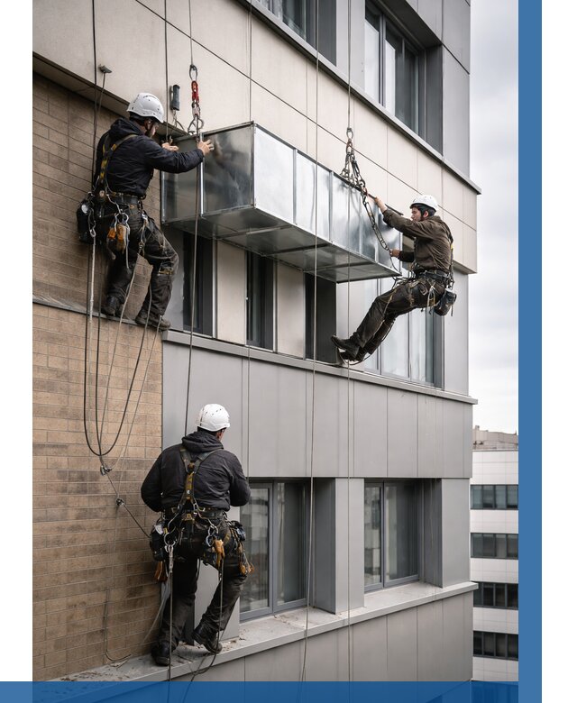 Монтаж воздуховодов на фасаде в Куйбышеве от 1555 р. | ВЫСОТНИК-Кбш