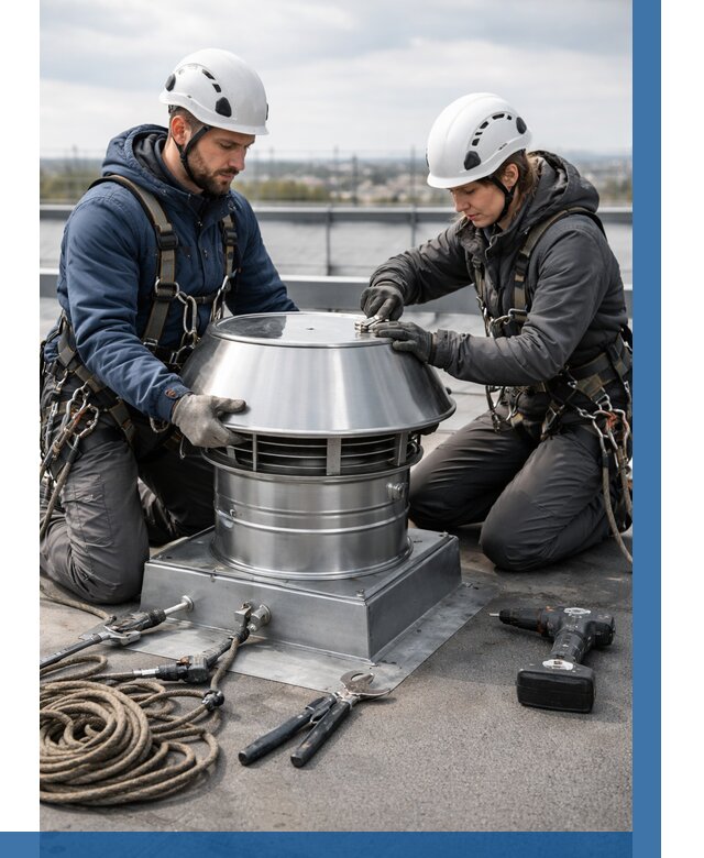 Установка дефлекторов на кровле в Куйбышеве от 4666 р. | ВЫСОТНИК-Кбш