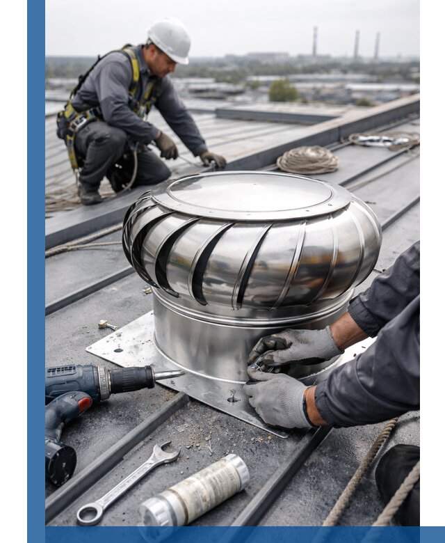 Установка дефлекторов на кровле в Куйбышеве профессионально