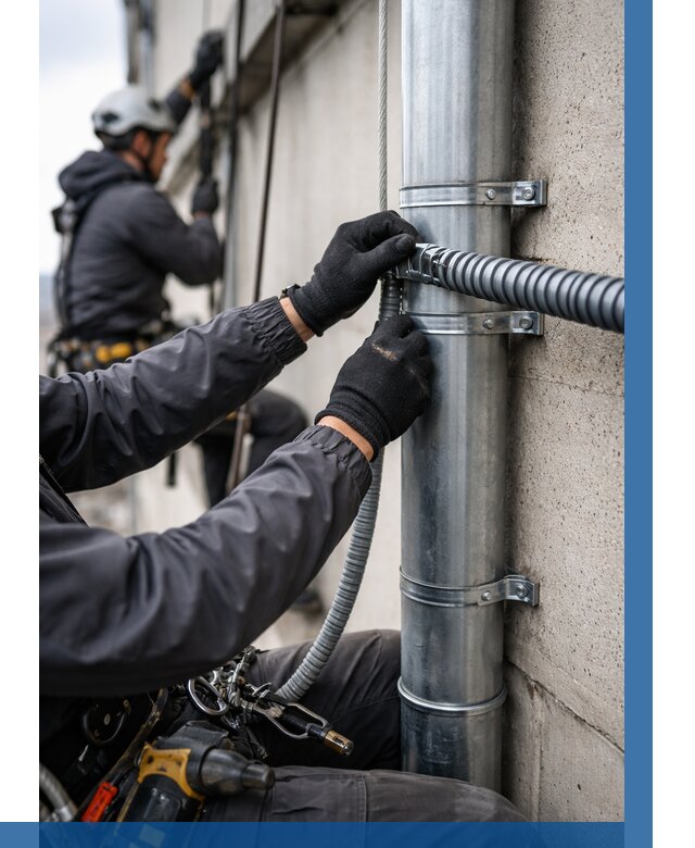 Монтаж гофры для кабеля в Куйбышеве от 311 р. | ВЫСОТНИК-Кбш