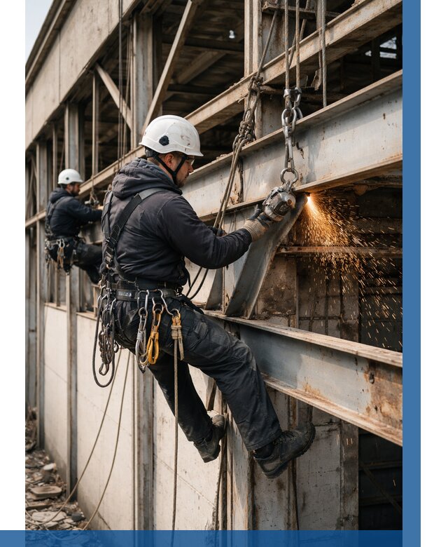 Демонтаж металлоконструкций на высоте в Куйбышеве от 6740р. |ВЫСОТНИК-Кбш