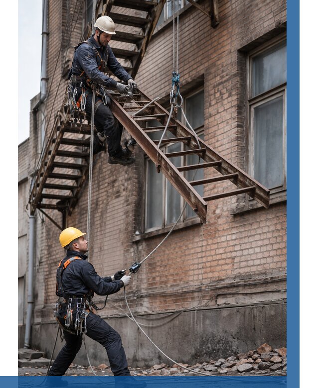 Демонтаж пожарной лестницы в Куйбышеве от 12443 р. | ВЫСОТНИК-Кбш