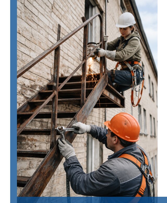 Ремонт и восстановление пожарных лестниц с выездом в Куйбышеве