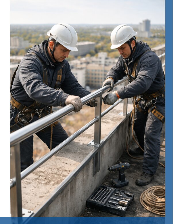 Монтаж перил на высоте в Куйбышеве от 2592 р. | ВЫСОТНИК-Кбш