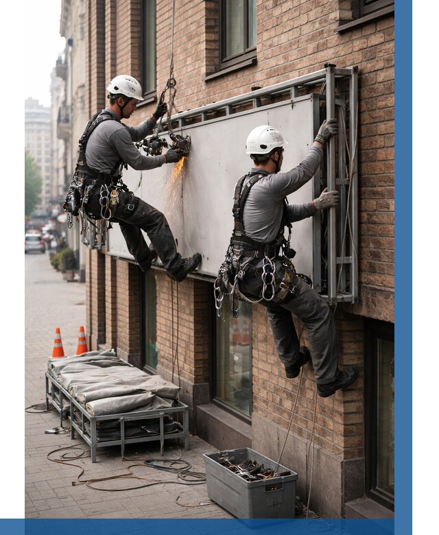 Демонтаж рекламной вывески в Куйбышеве от 6740 р. | ВЫСОТНИК-Кбш