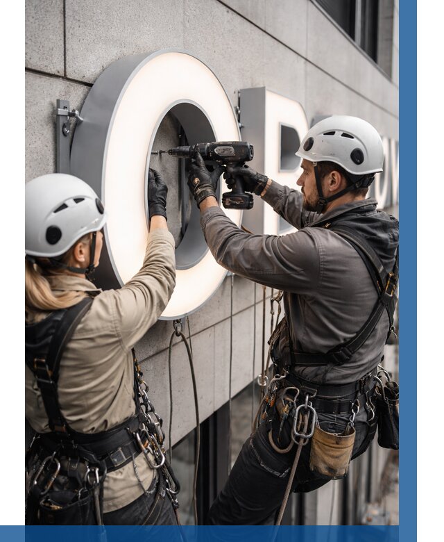 Монтаж световых букв в Куйбышеве от 3111 р. под ключ ВЫСОТНИК-Кбш