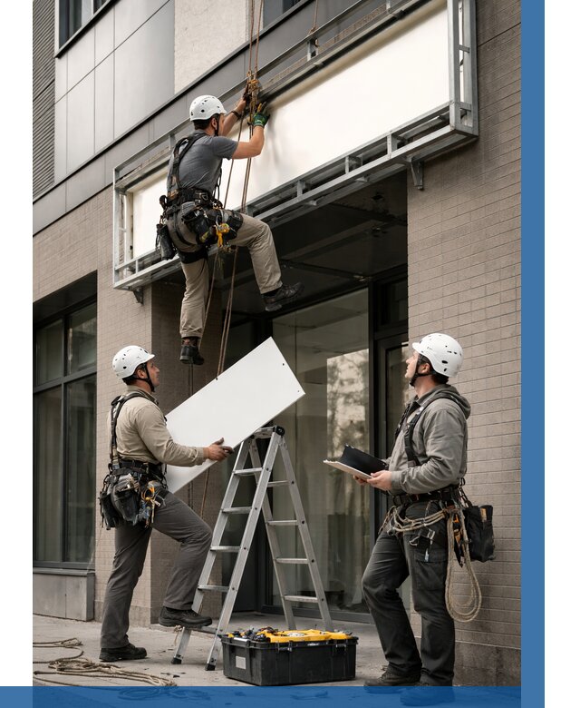 Монтаж светового короба в Куйбышеве от 6740 р. | ВЫСОТНИК-Кбш