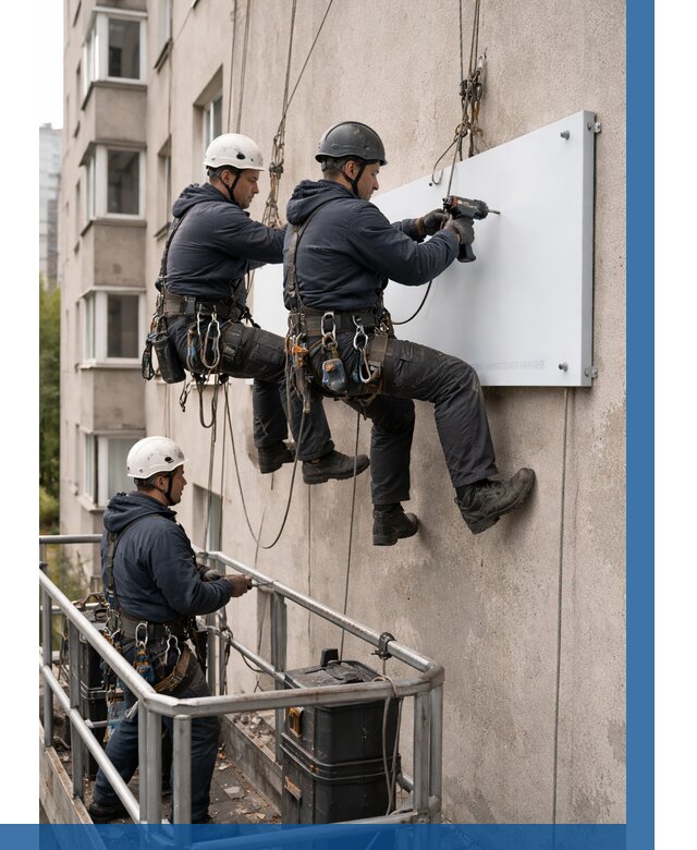 Монтаж табличек и указателей в Куйбышеве от 3629 р. | ВЫСОТНИК-Кбш