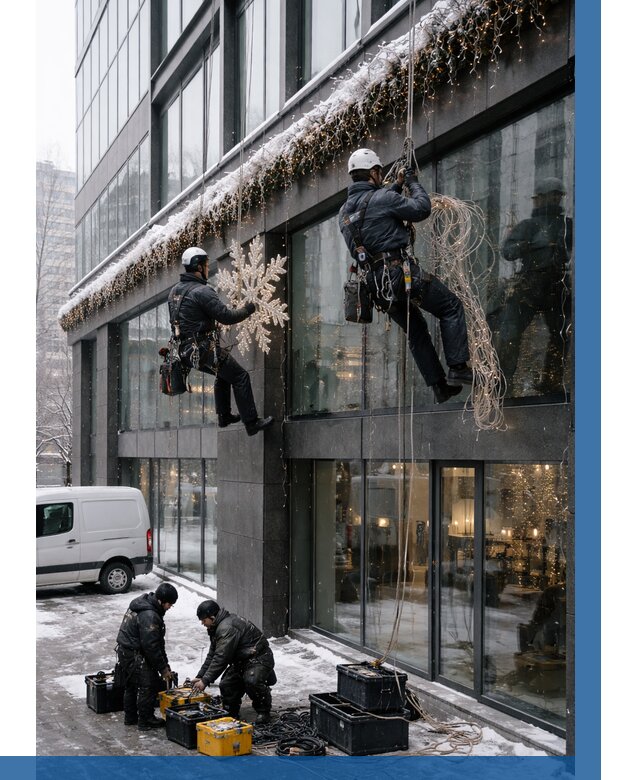 Демонтаж новогоднего оформления в Куйбышеве от 5703 р. | ВЫСОТНИК-Кбш