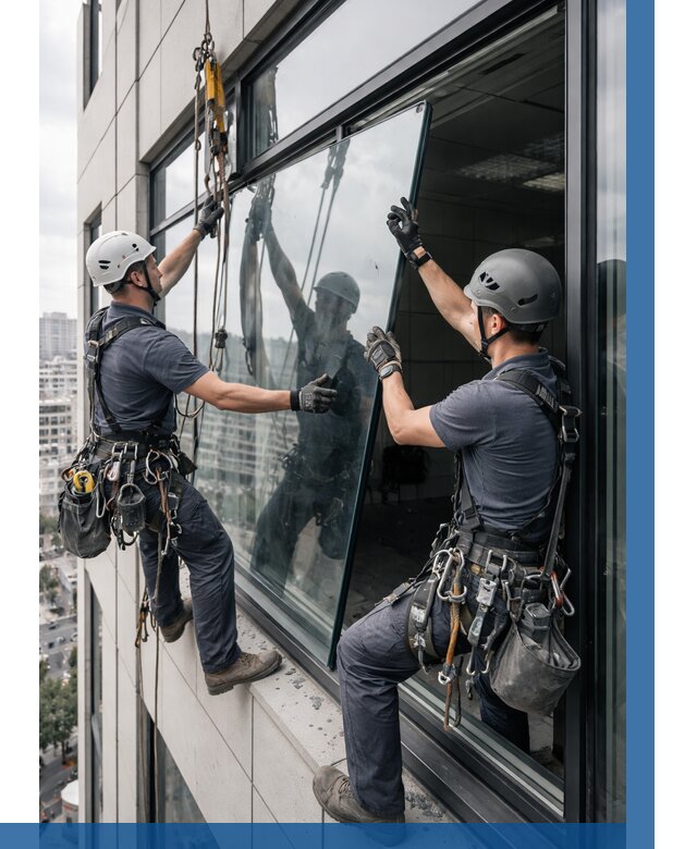 Замена стеклопакетов на высоте в Куйбышеве от 5703 р. | ВЫСОТНИК-Кбш