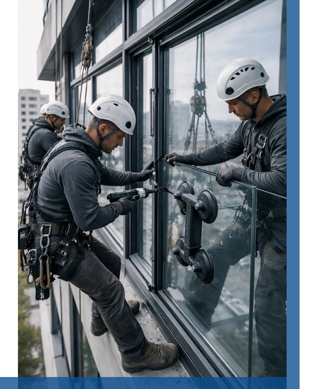 Витражное остекление зданий в Куйбышеве от 3629 р. | ВЫСОТНИК-Кбш