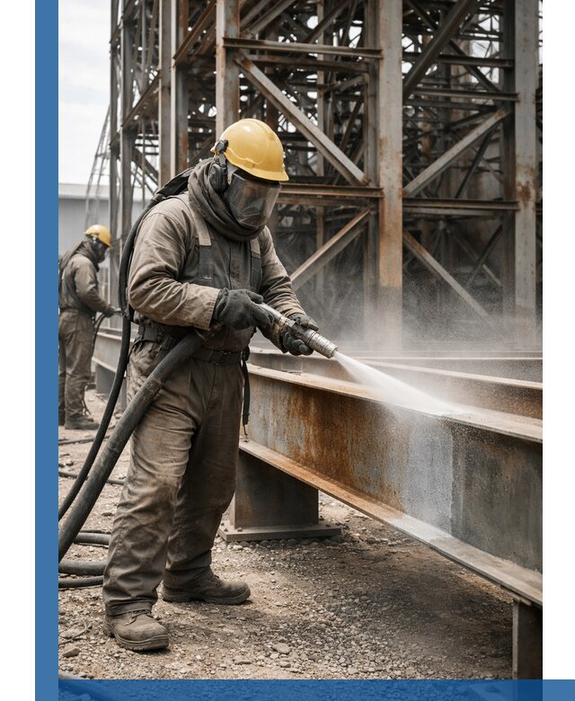 Пескоструйная очистка металлоконструкций в Куйбышеве промышленная