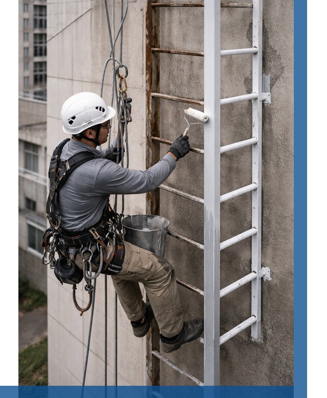 Покраска пожарных лестниц в Куйбышеве от 4666 р. | ВЫСОТНИК-Кбш