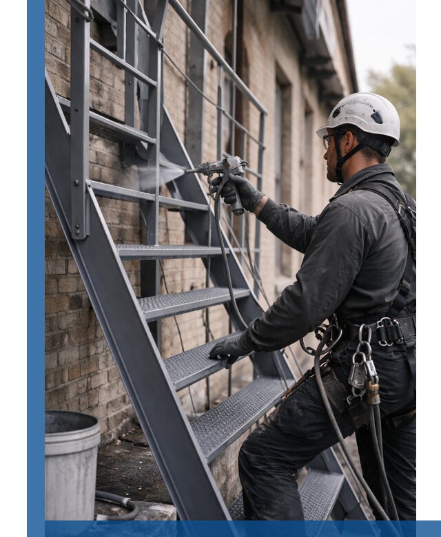 Покраска и антикоррозионная защита пожарных лестниц в Куйбышеве