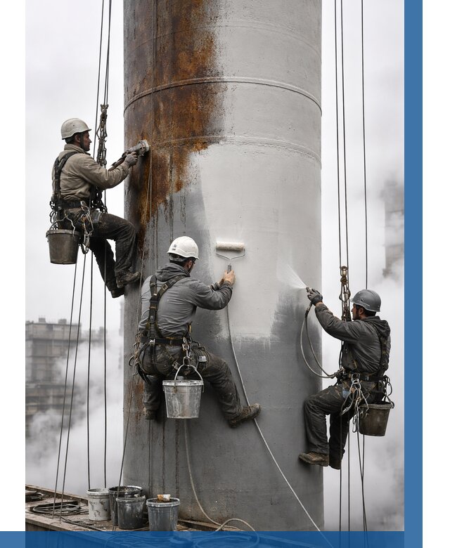 Покраска дымовых труб в Куйбышеве от 8814 р. | ВЫСОТНИК-Кбш