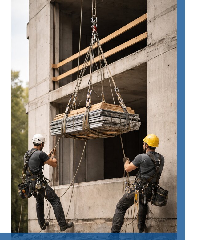 Подъем материала на этаж веревками в Куйбышеве от 1555 р. | ВЫСОТНИК-Кбш