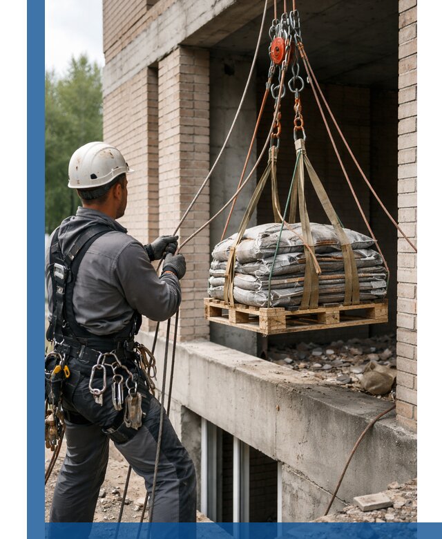 Подъем материалов на этаж веревками в Куйбышеве оперативно