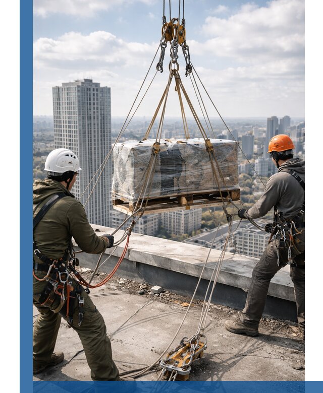Подъем и монтаж крупногабаритных грузов на крышу в Куйбышеве