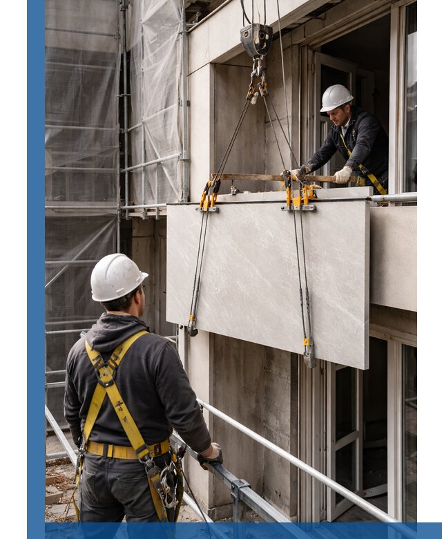 Подъем керамогранита на этаж в Куйбышеве грузчиками и техникой