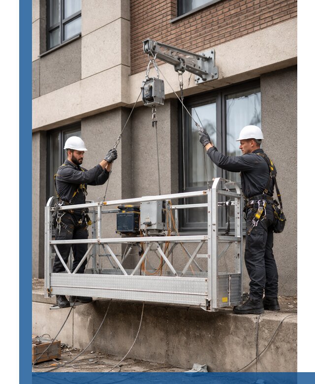 Монтаж и подъем фасадной люльки в Куйбышеве с гарантией безопасности