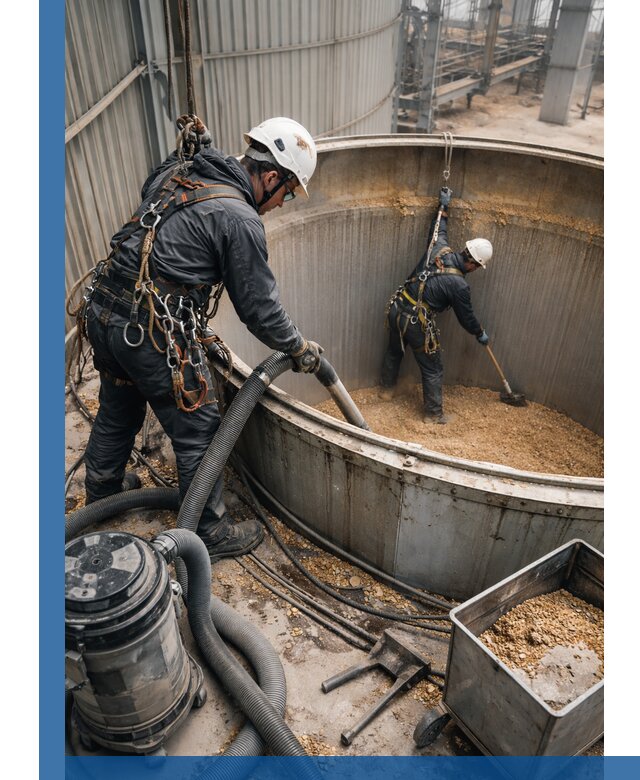 Профессиональная чистка зерновых бункеров в Куйбышеве с выездом