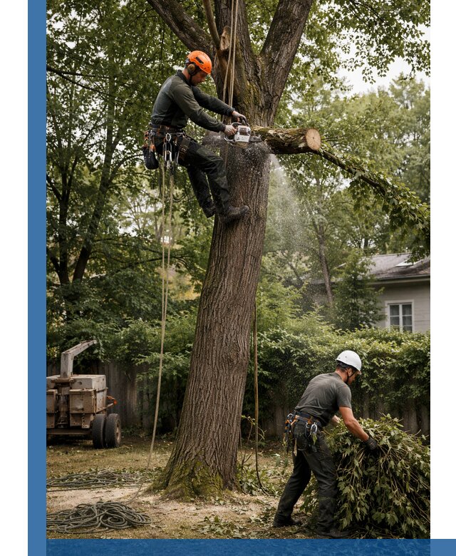 Кронирование деревьев в Куйбышеве, безопасная высотная обрезка