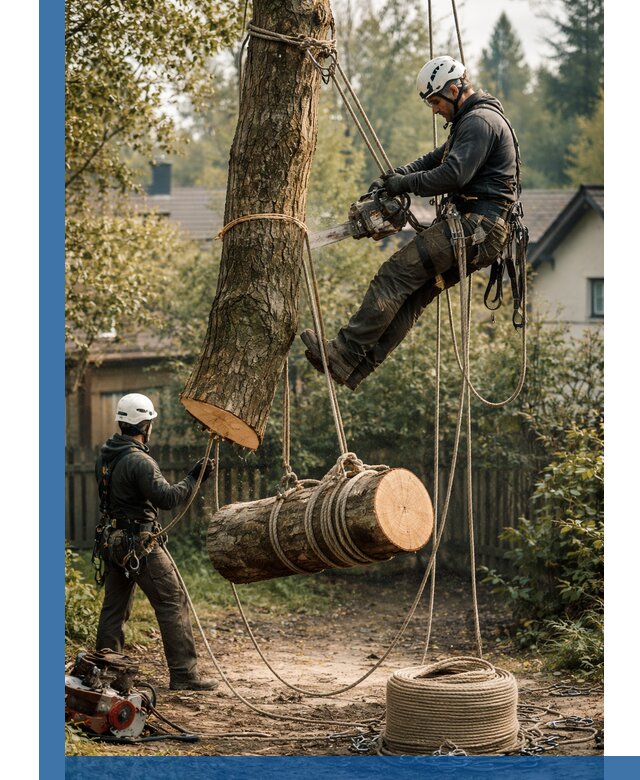 Валка деревьев частями в Куйбышеве, безопасно и аккуратно