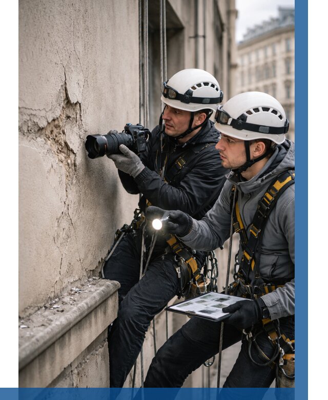 Фотофиксация дефектов фасада в Куйбышеве от 4666 р. | ВЫСОТНИК-Кбш