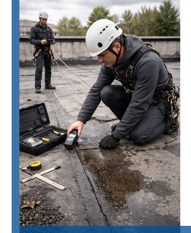 Обследование кровли на протечки и выявление дефектов в Куйбышеве