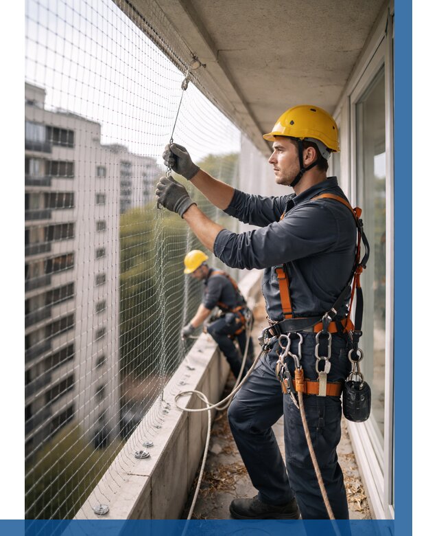 Монтаж сетки от птиц в Куйбышеве от 4666 р. | ВЫСОТНИК-Кбш