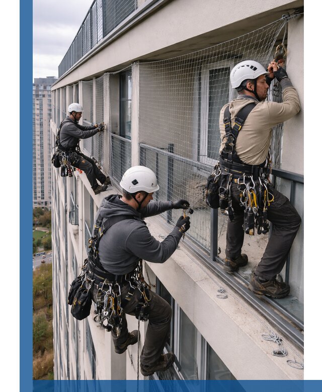 Профессиональный монтаж защитной сетки от птиц в Куйбышеве