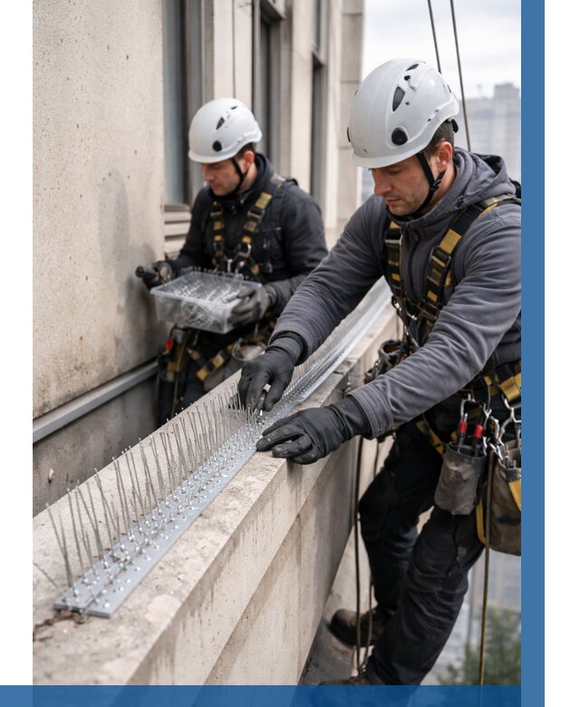 Установка шипов от птиц в Куйбышеве от 881 р. | ВЫСОТНИК-Кбш